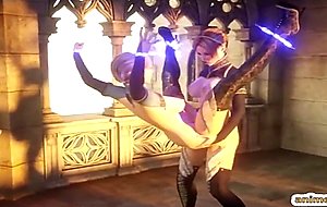 D anime shemale intense fucking and tittty cumming
