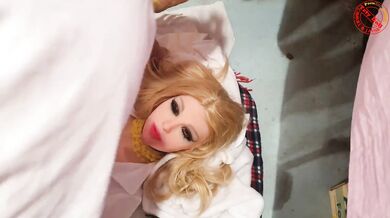 My Swede cheerleader camri piper doll gagging on fat cock meat and soaking her big tits in cum jets