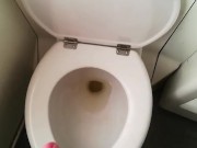 Getting a semi while pissing in the train toilet, then spitting