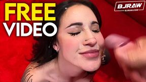Tattooed Demi Morgan gives the best deepthroat blowjob
