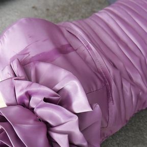 Lavender Satin Top Humped, Glazed in Cum &amp; Photographed