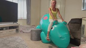 Giant hippo ride and cigarette popping