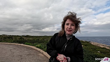 Dirty Curvy German Teen talk to Quick no condom Beach Fuck by Stranger and let him cum in her mouth