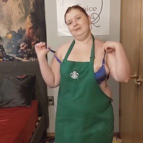 Starbucks apron striptease