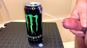 Small Penis Shooting a Load On An Empty Monster s Can - Hard Cumshot