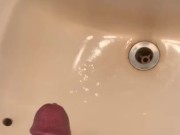 Moaning teen cums in bathroom