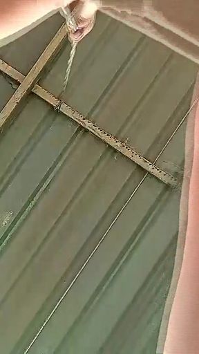Beutiful lady swinging without panties on a swing outdoors. Slow motion 127 3   Clip 2