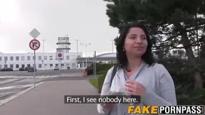 Hot busty brunette Amy getting pussy owned by big fat dick