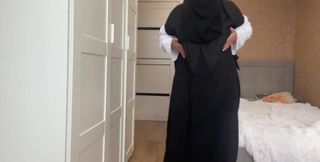 Hijab Arab MILF Watching Porn and Gets Pulsating Orgasm From It