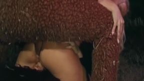 Mature Blonde MILF Sucks Hairy Bear Cock Outdoors