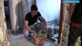 Anal play at the building site
