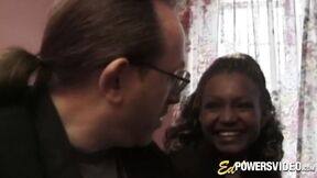 Ebony sexy girl Layla Gates sprayed by jizz in classic casting