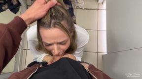 Blonde Supermarket Cutie Choked Gags On Big Cock Sloppy Cum Gush