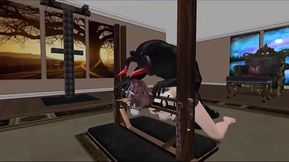 Cute femboy bound and fucked moaning in shibari bdsm room with big dick