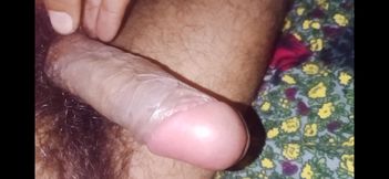 Masterbation of boy by hand doing alone in the room.