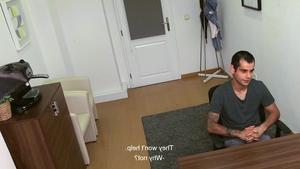 Balding young lad with bushy legs acquires fucked in POV