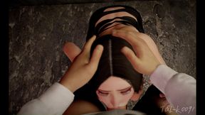 3D slut get rough blowjob