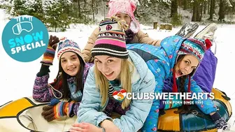 Teen Lesbians Fuck in the Snow with Pussy Licking and Closeup Orgasms