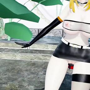 Mirai Akari Sex and Dance Hentai Vtuber Blonde Girl Big Boobs Mmd 3D Orange Boots Color Edit Smixix