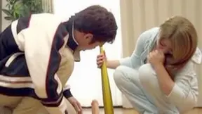 Asian Ballplayer Tempts Stranger's Pussy with Toy & BJ Delight