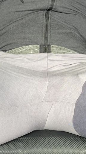 Hands free cum in grey sweatpants   Clip 1