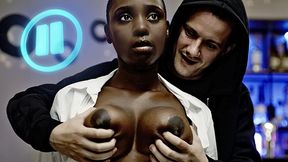 Black African Ebony Girl Freeze Fucked & Creampied By Creep Burglar - Interracial Time Stop Fetish