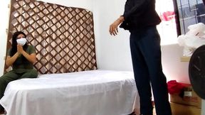 Young stepmother is unfaithful to her husband with her stepson - homemade porn