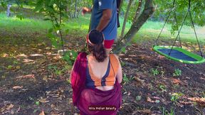 Risky Saree Love in Outdoor - Boobs Press and Blowjob