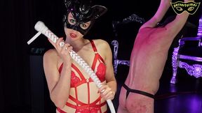 wearing red stripes and giving red stripes