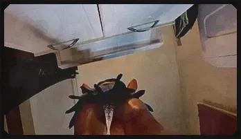 Seductive Beauty in Blue Skirt and Panties Tease