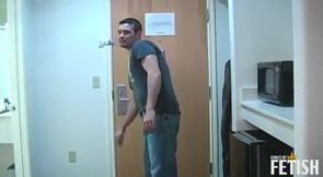 Muscular man gets his big dick deep sucked by horny dude on the couch