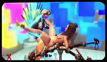 Futuristic BDSM Fun: Nerdy Girl Bound and Pleasured by Cyber Disco Man Instant play