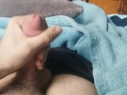 Beating off in bed
