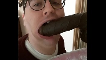 Cock worship: raw blowjob with three great dildos