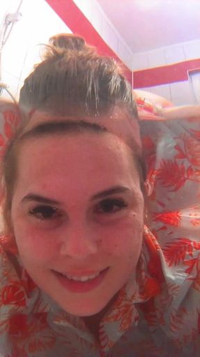 Breath Holding Underwater in Bathtub and Record with Waterproof Camera