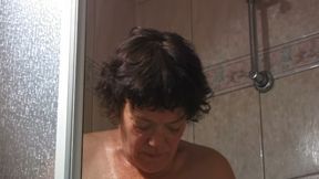 Mature Hairy Pussy Rides Thick Pink Dildo Deep