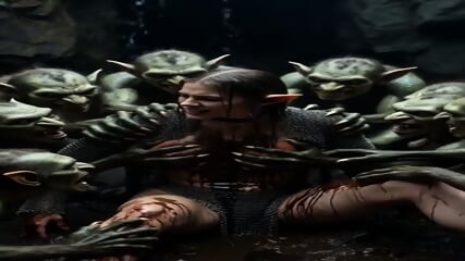 Elf warrior vs goblins