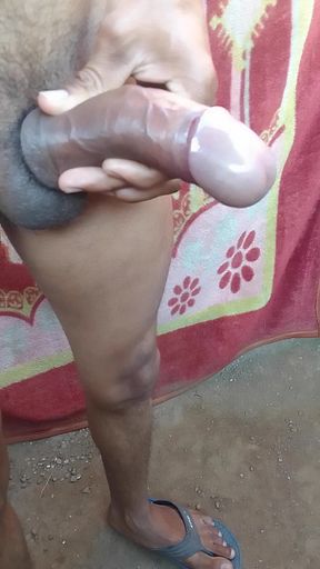 Cock Ring Standing Outdoor Masturbation