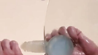 Mature solo guy homemade video: hairy dude fucking his own ass with a big dildo