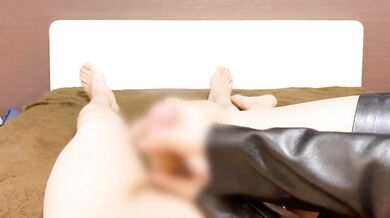 Cum drenched student leather skirt bukkake