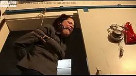 Steffi Dangling on Rope Tightly Ballgagged