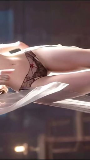 Beautiful girl's joyful dance under the moonlight after a sublimated night with her lover AI   Clip 1