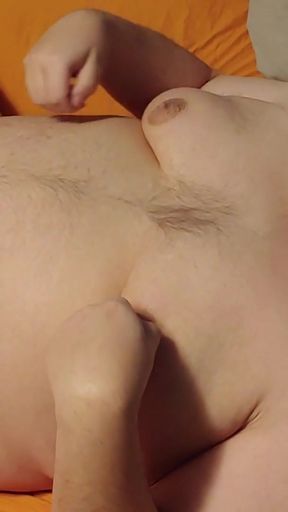 Emotional moment from &quot;Chubby guy pinches nipples and cums&quot;