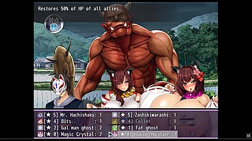 Big Breasts Youkai Busters - let's play without comments [PornPlay Hentai game] Ep.6 giant ogre cock fucking that chubby neko lady