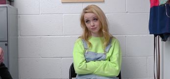Interrogated blonde teen Nikole Nash fucked after