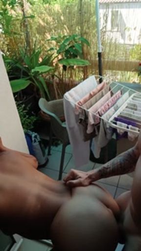 We fuck in front of the neighbors