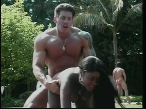 Great looking ebony slut rides big white dick