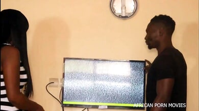 TV repairman gets intimate with his client during a home service call