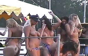 Biker bikini stripoff