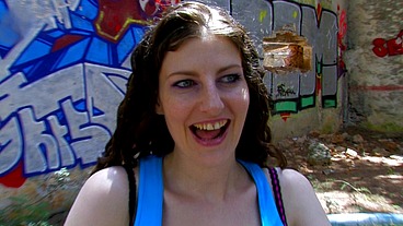 Cute brunette enjoys an amateur outdoor fuck
